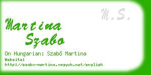 martina szabo business card