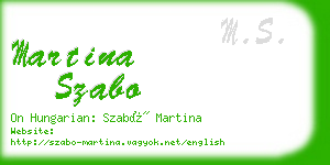 martina szabo business card